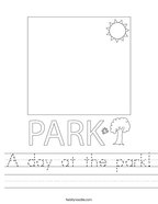 A day at the park Handwriting Sheet