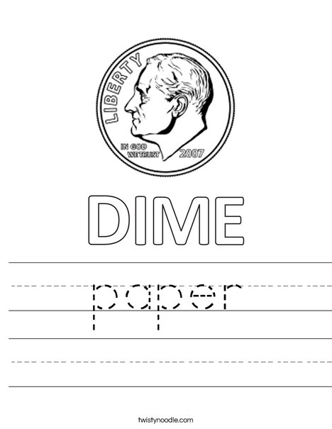 A dime is ____¢ Worksheet