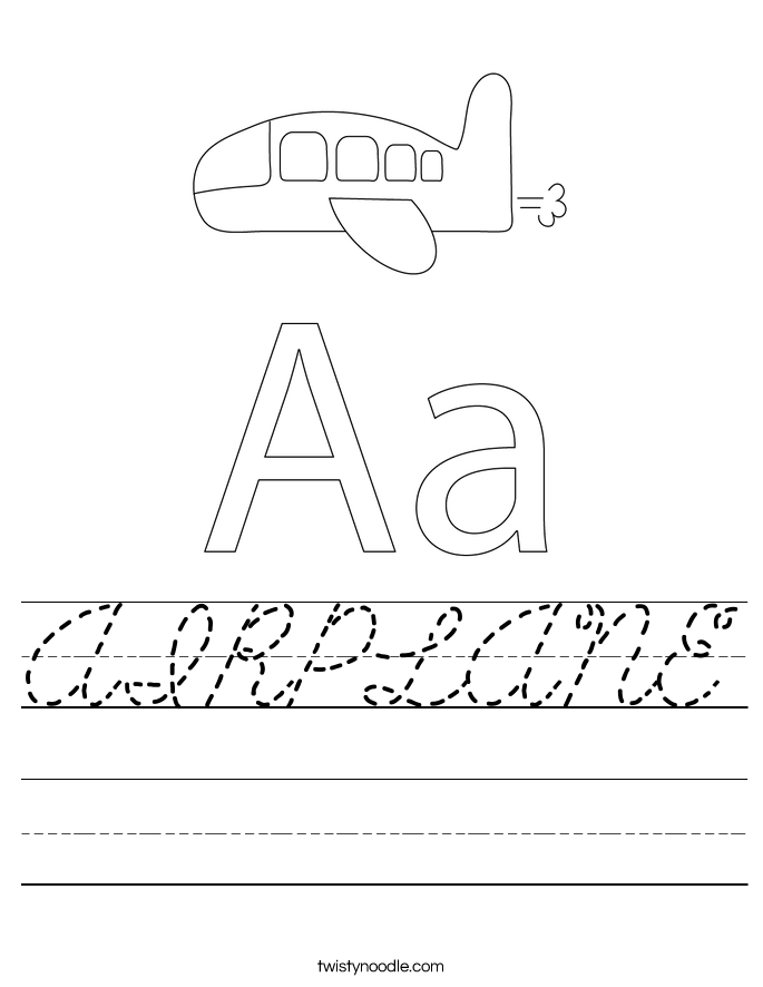 AIRPLANE Worksheet