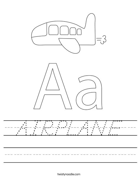 A is for Airplane Worksheet