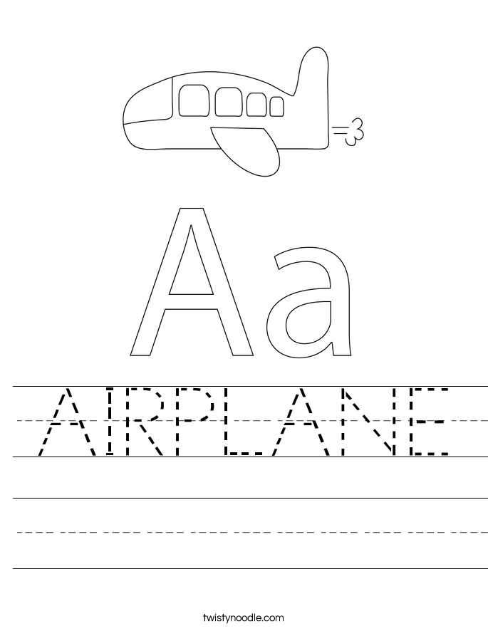 AIRPLANE Worksheet - Twisty Noodle