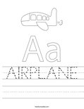 AIRPLANE Worksheet