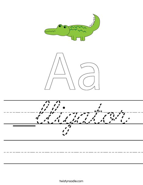 A is for Alligator Worksheet