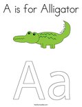 A is for AlligatorColoring Page