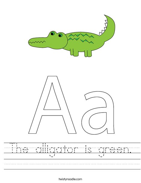 A is for Alligator Worksheet