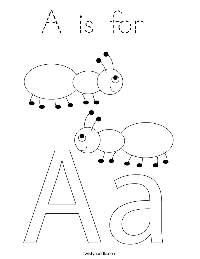 A is for  Coloring Page