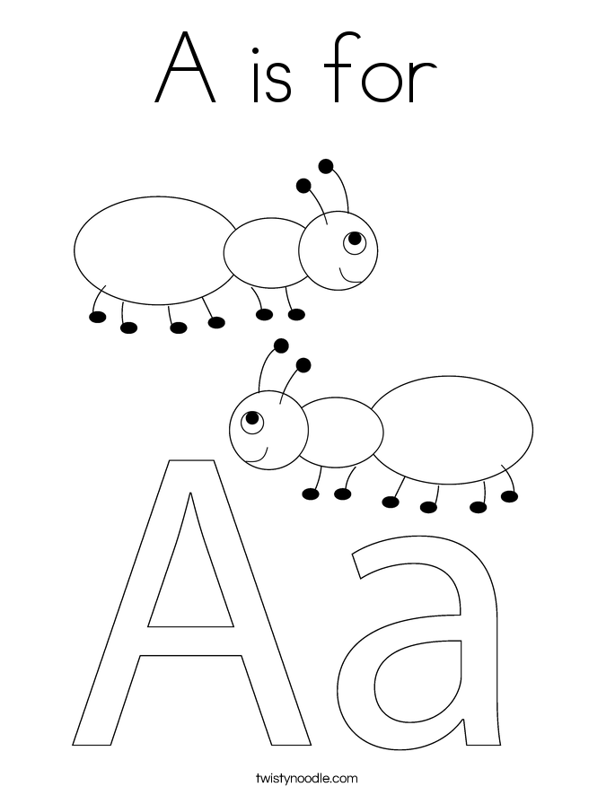 A is for  Coloring Page