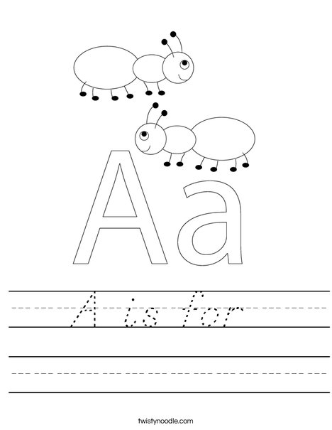 A is for Ant Worksheet