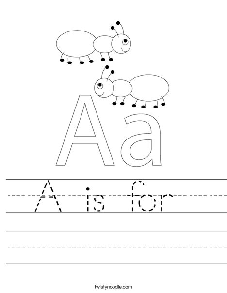 A is for Ant Worksheet