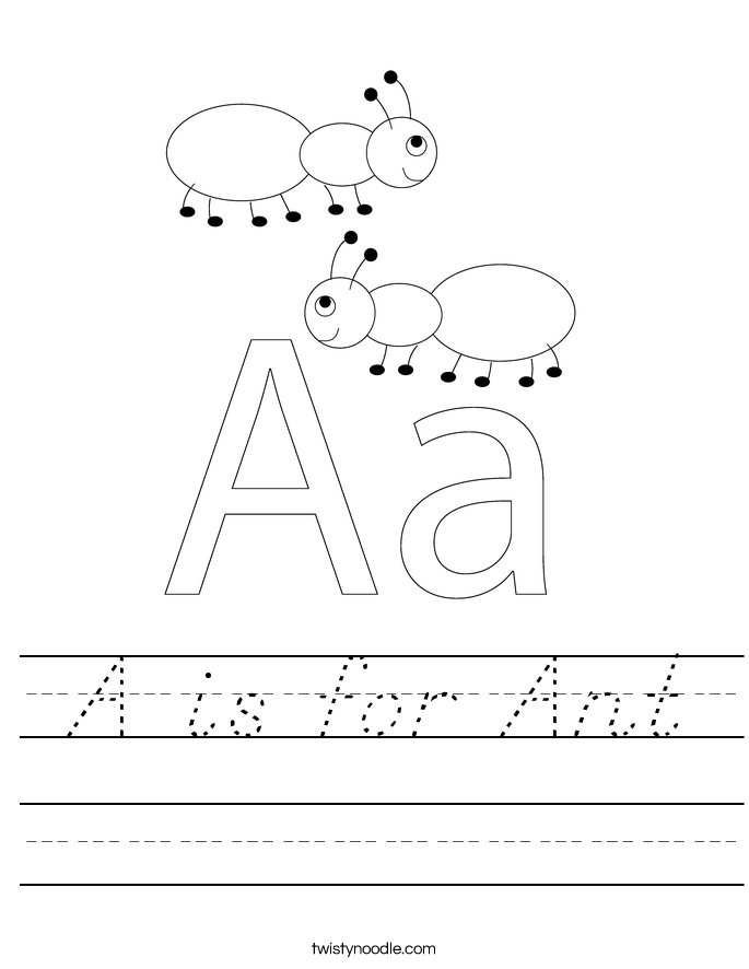 A is for Ant Worksheet