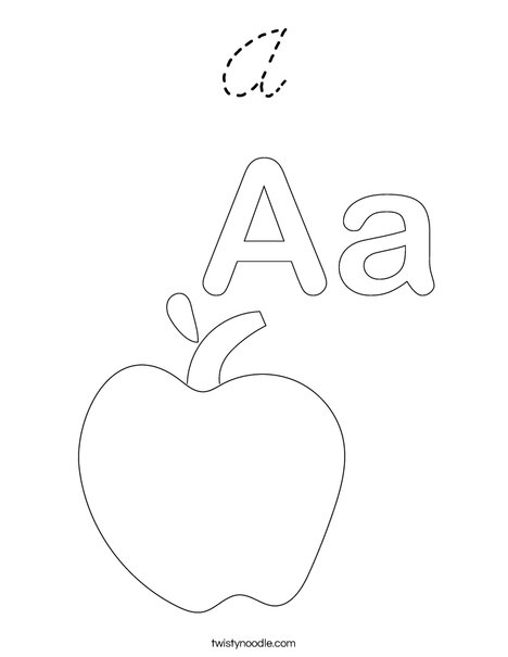 A is for Apple Coloring Page