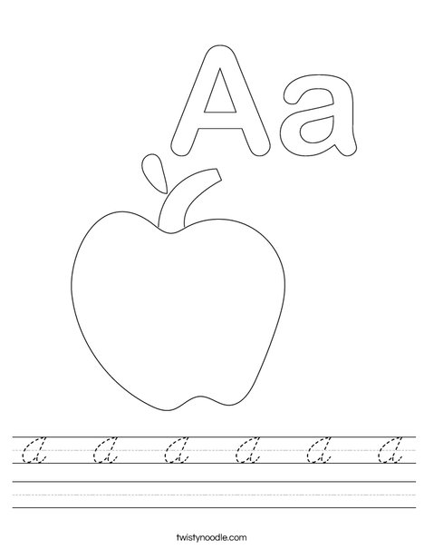 A A A A A A Worksheet - Cursive - Twisty Noodle