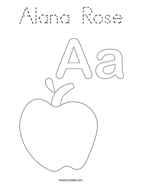 A is for Apple Coloring Page