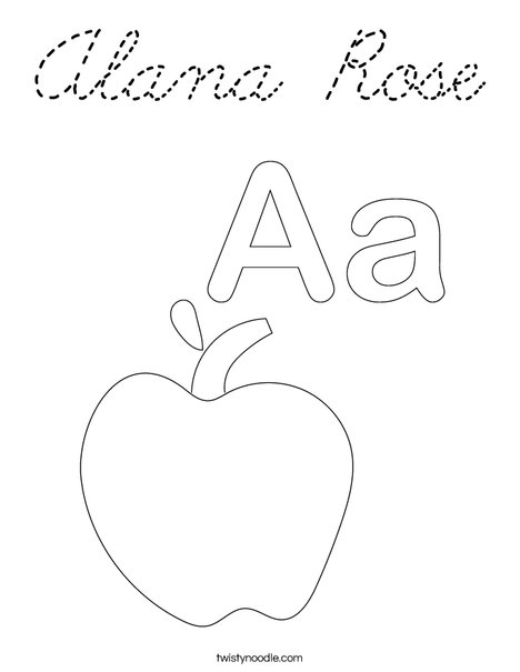 A is for Apple Coloring Page