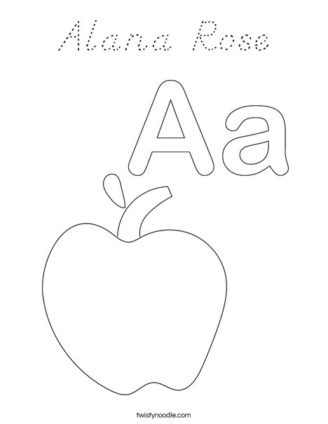 A is for Apple Coloring Page