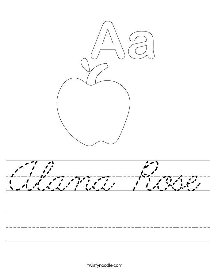 Alana Rose Worksheet