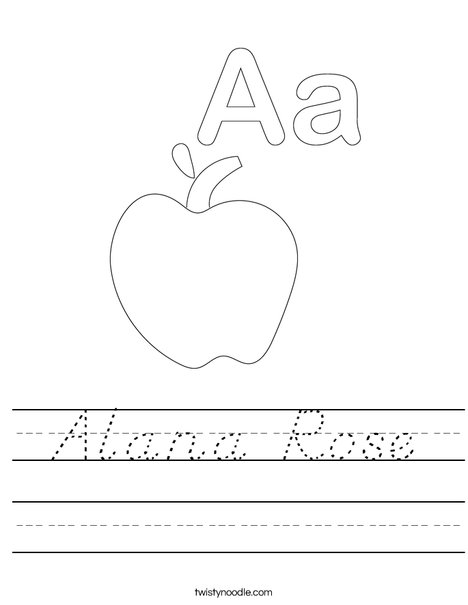 A is for Apple Worksheet