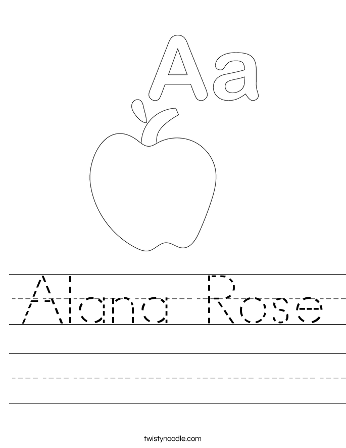 Alana Rose Worksheet