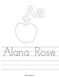 Alana Rose Worksheet