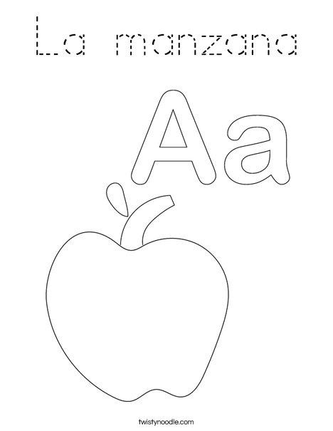 A is for Apple Coloring Page