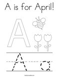 A is for April! Coloring Page