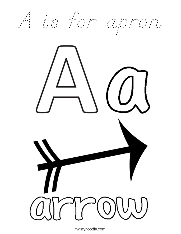 A is for apron Coloring Page