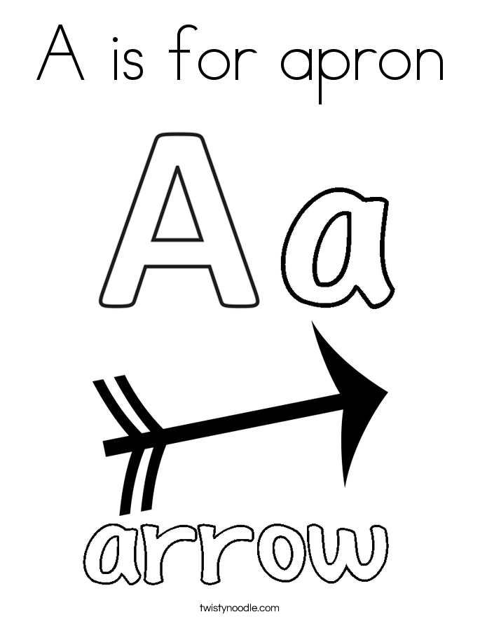 A is for apron Coloring Page