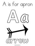 A is for apron Coloring Page