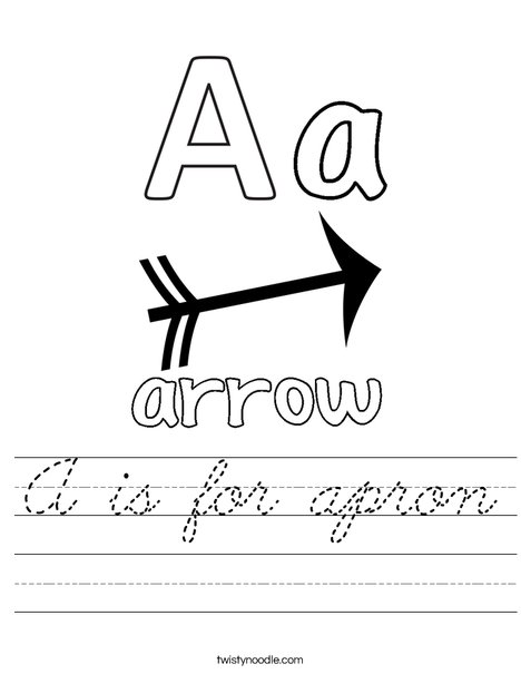A is for arrow Worksheet