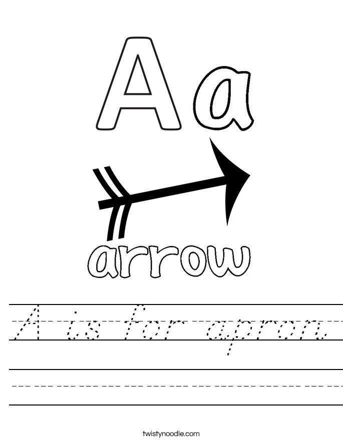 A is for apron Worksheet