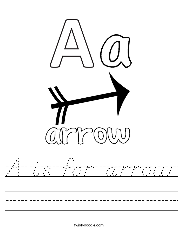 A is for arrow Worksheet