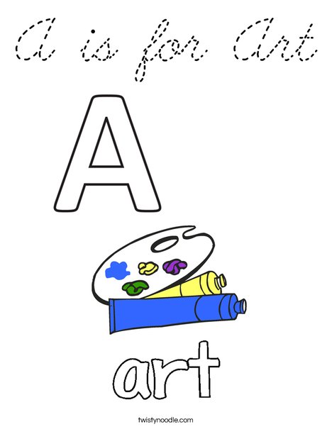 A is for Art Coloring Page