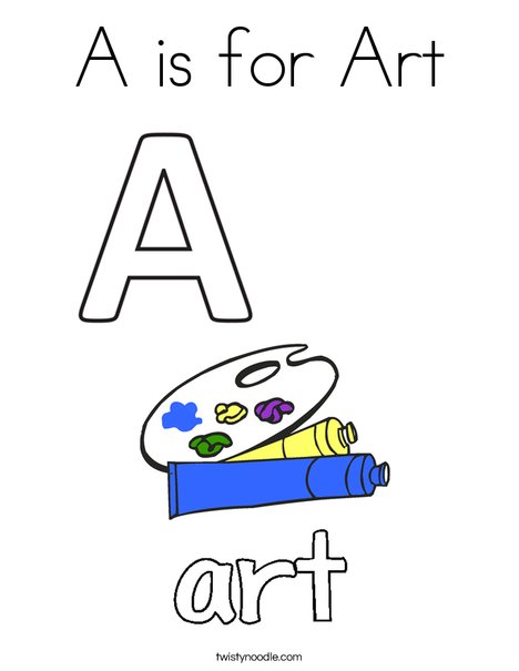 A is for Art Coloring Page