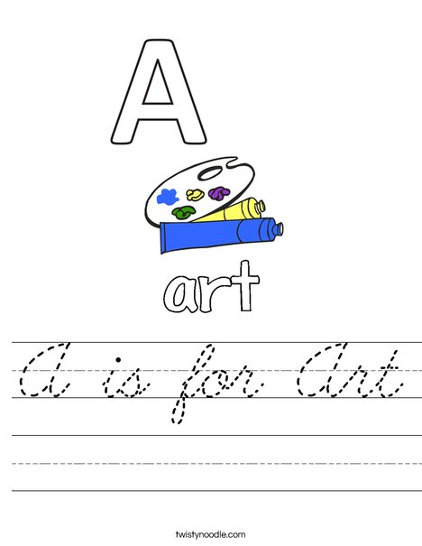 A is for Art Worksheet