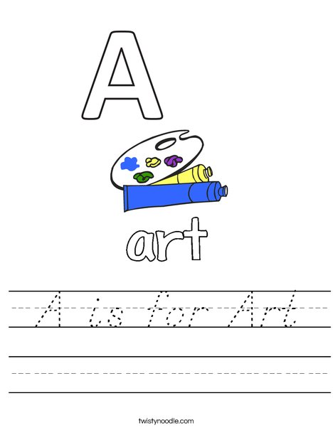 A is for Art Worksheet