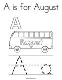 A is for August Coloring Page