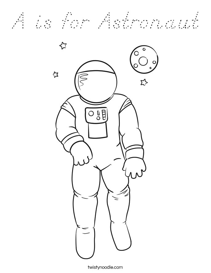 A is for Astronaut Coloring Page