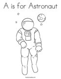 A is for Astronaut Coloring Page