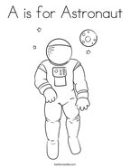 A is for Astronaut Coloring Page