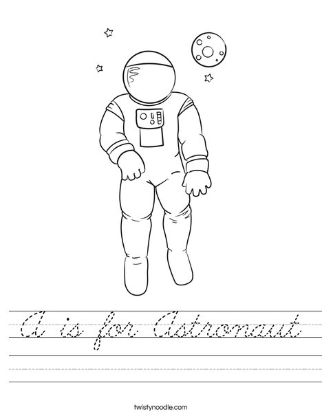 A is for Austronaut Worksheet