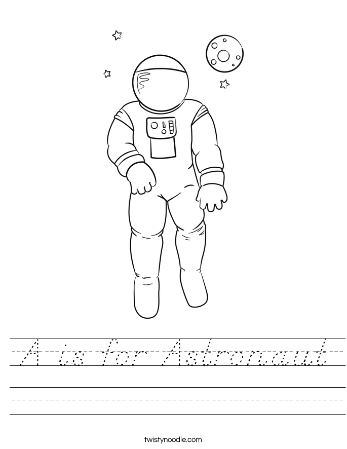 A is for Astronaut Worksheet