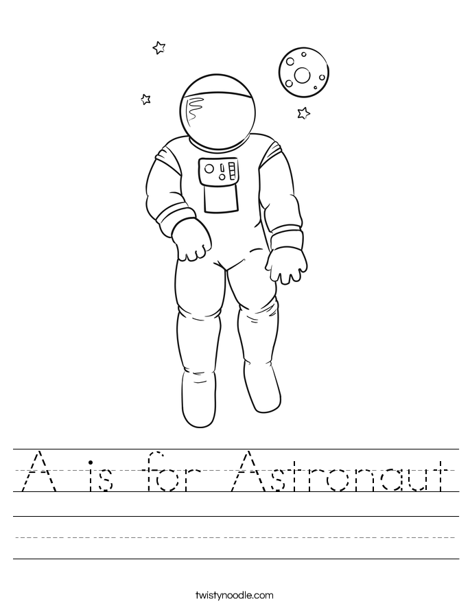 A is for Astronaut Worksheet