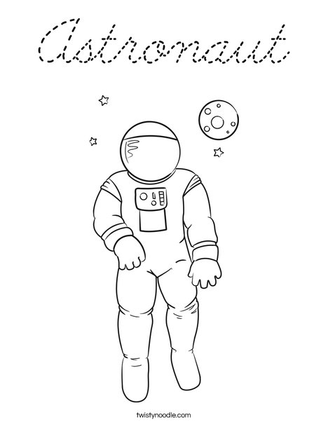A is for Austronaut Coloring Page