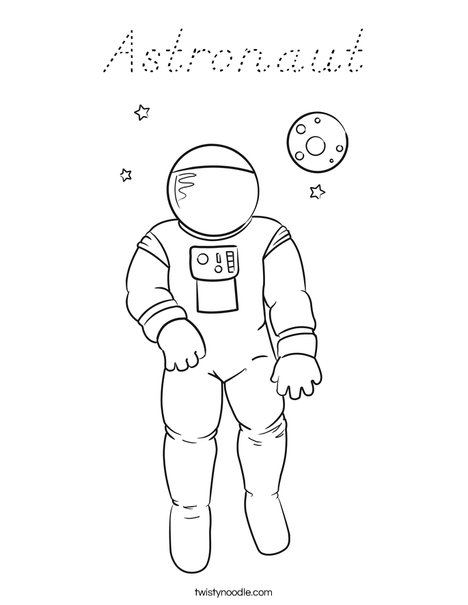 A is for Austronaut Coloring Page
