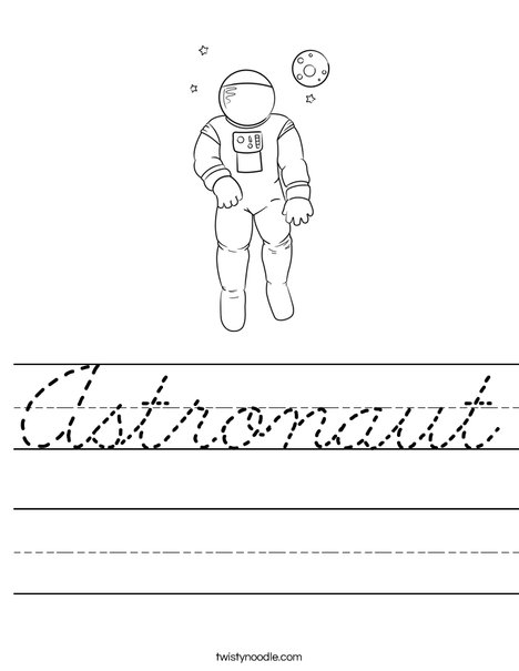 A is for Austronaut Worksheet