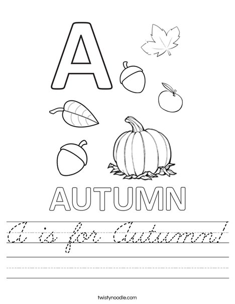 A is for Autumn Worksheet