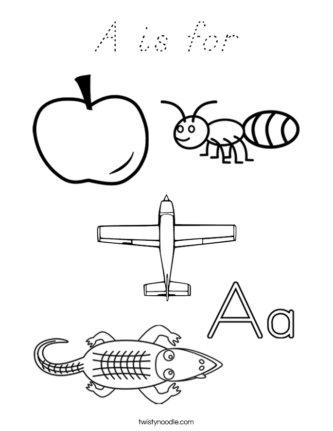 A is for Coloring Page