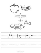 A is for Handwriting Sheet