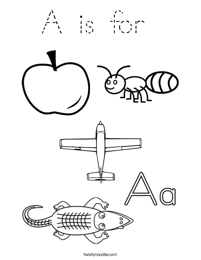 A is for  Coloring Page