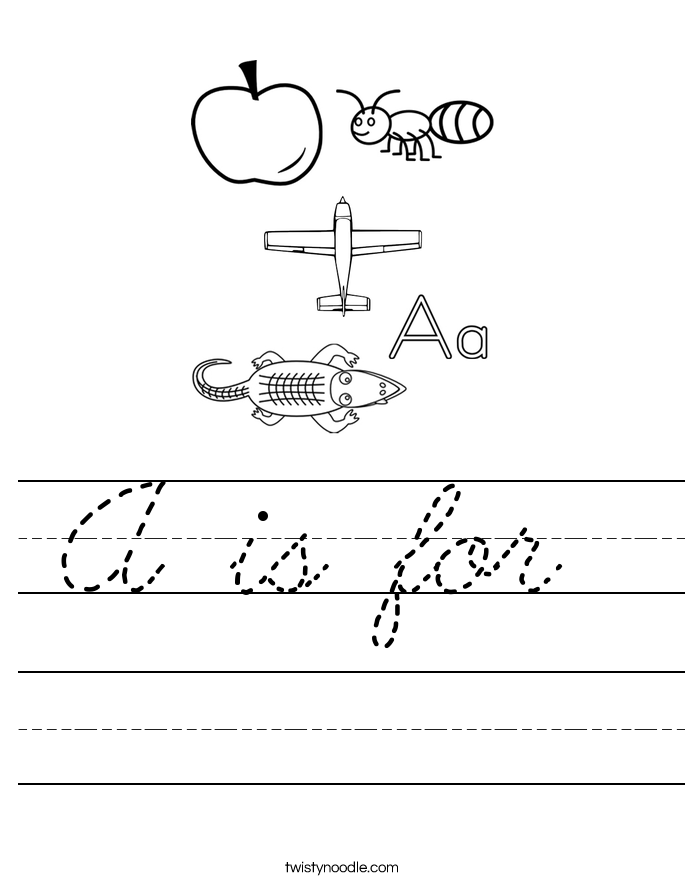 A is for  Worksheet